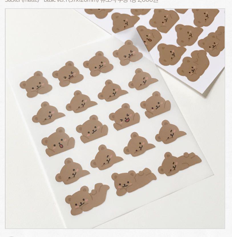 korean brown bear stickers notepads hobbies toys stationery craft stationery school supplies on carousell