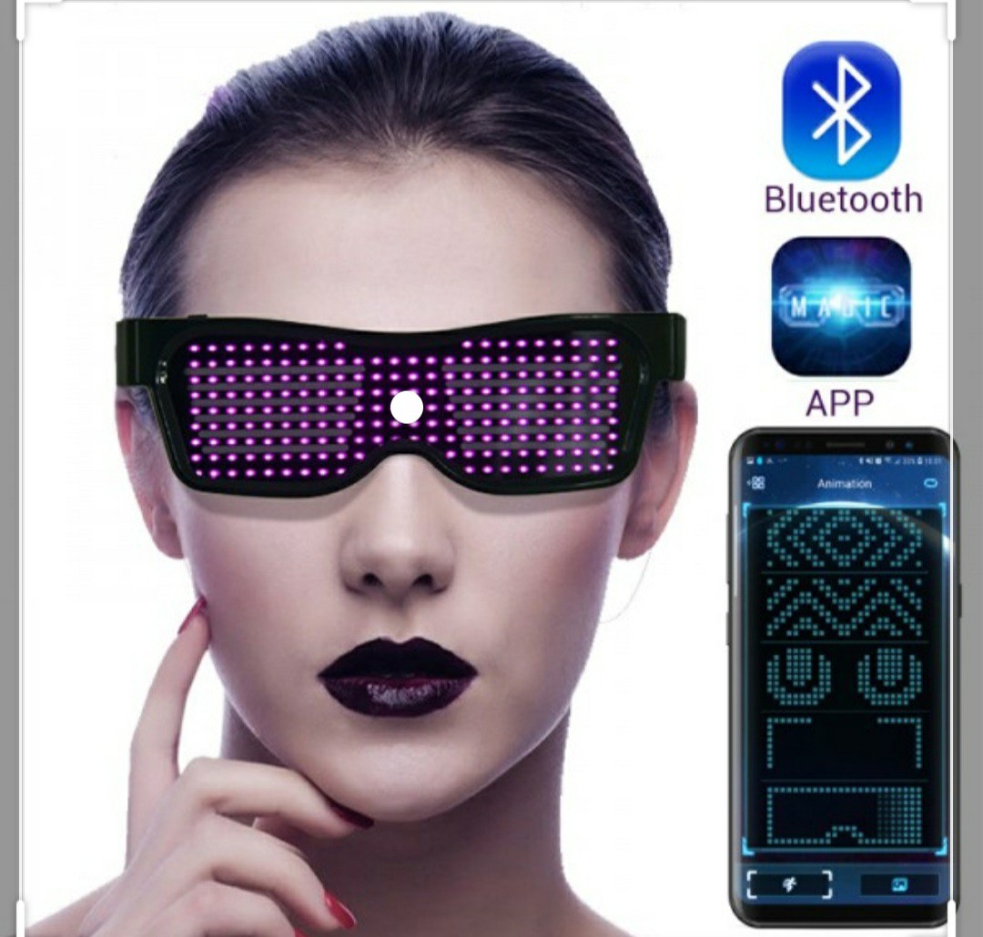 Jagmag® Magic Bluetooth Led Party Glasses APP Control Luminous Glasses EMD  DJ Electric Syllables Party Eye Glasses Light Up Shutter LED Neon Rave  Glasses Party Eyeglass : Amazon.in: Home & Kitchen