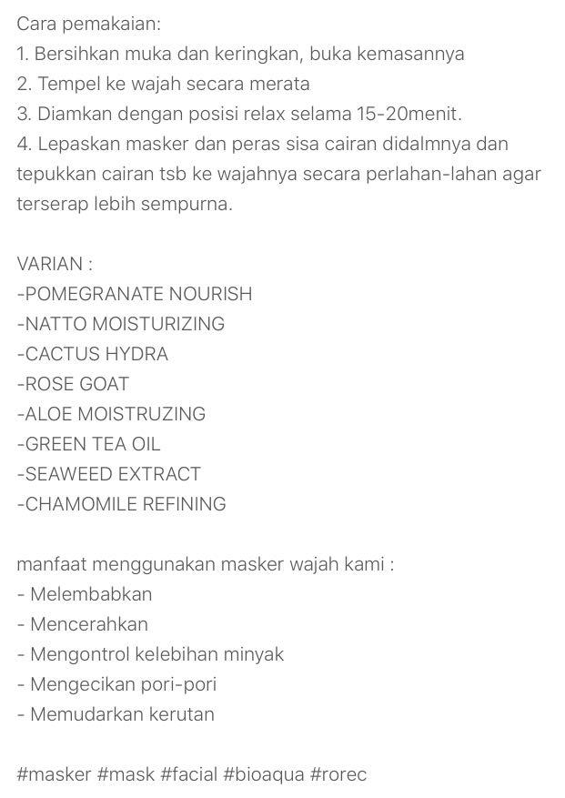 Masker Bioaqua Natural Extra 30g Kesehatan Kecantikan Kulit Sabun Tubuh Di Carousell