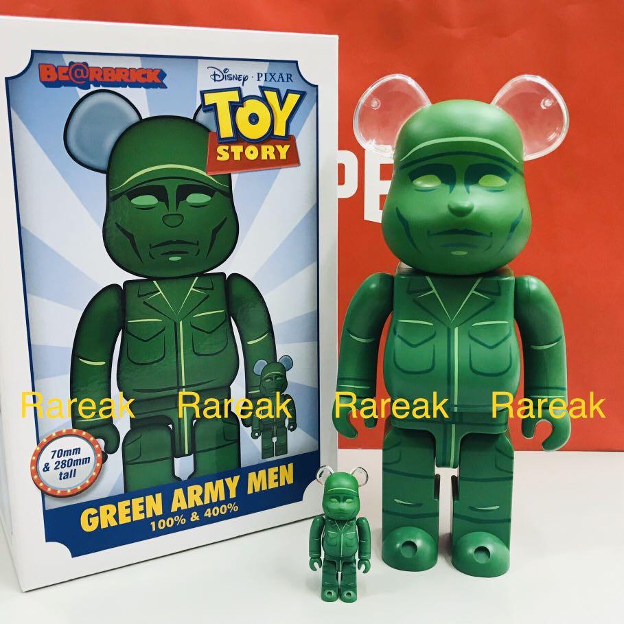 Medicom Bearbrick 2020 Toy Story Green Army Men 綠兵400% + 100% Be