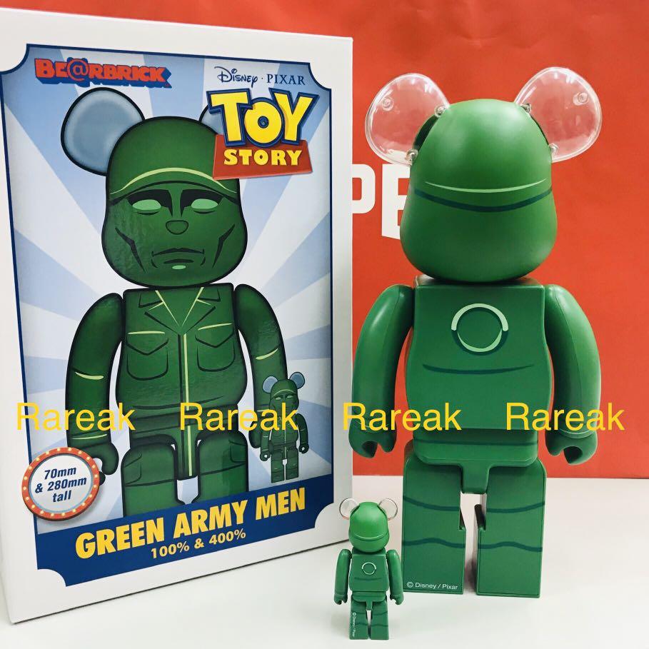 Medicom Bearbrick 2020 Toy Story Green Army Men 綠兵400% + 100% Be 