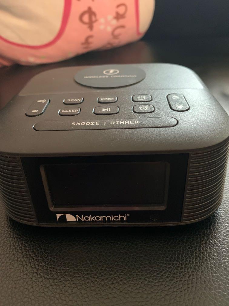 Nakamichi CRS8Qi Bluetooth Clock Radio Alarm, Furniture & Home Living, Home Decor, Clocks on