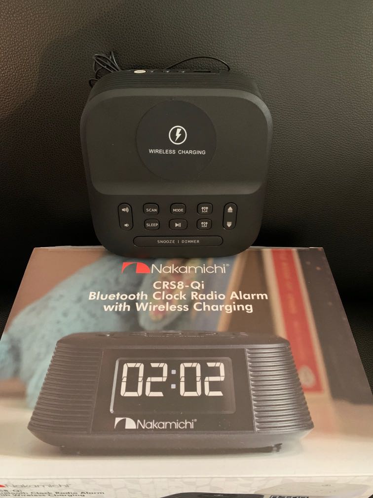 Nakamichi CRS8Qi Bluetooth Clock Radio Alarm, Furniture & Home Living, Home Decor, Clocks on