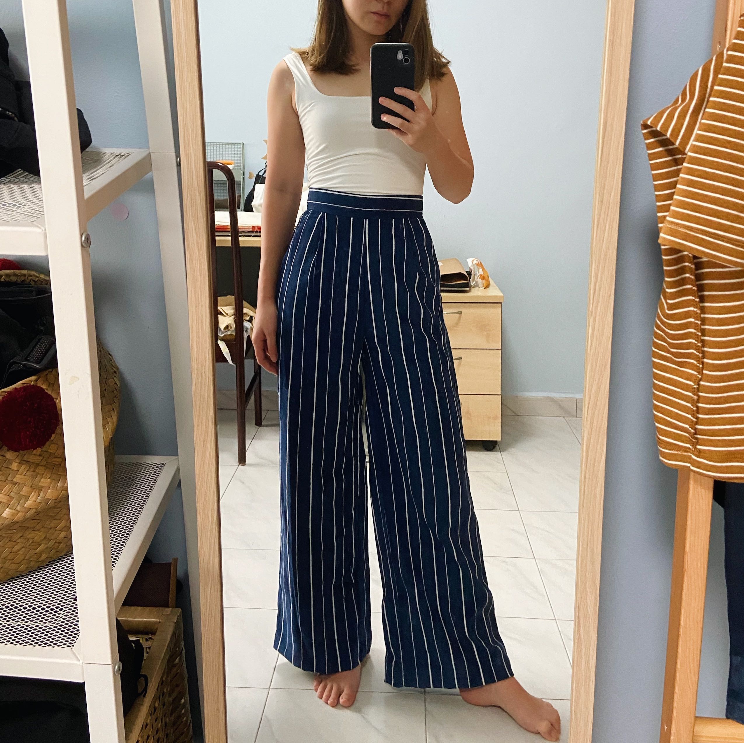 NAVY BLUE striped pants