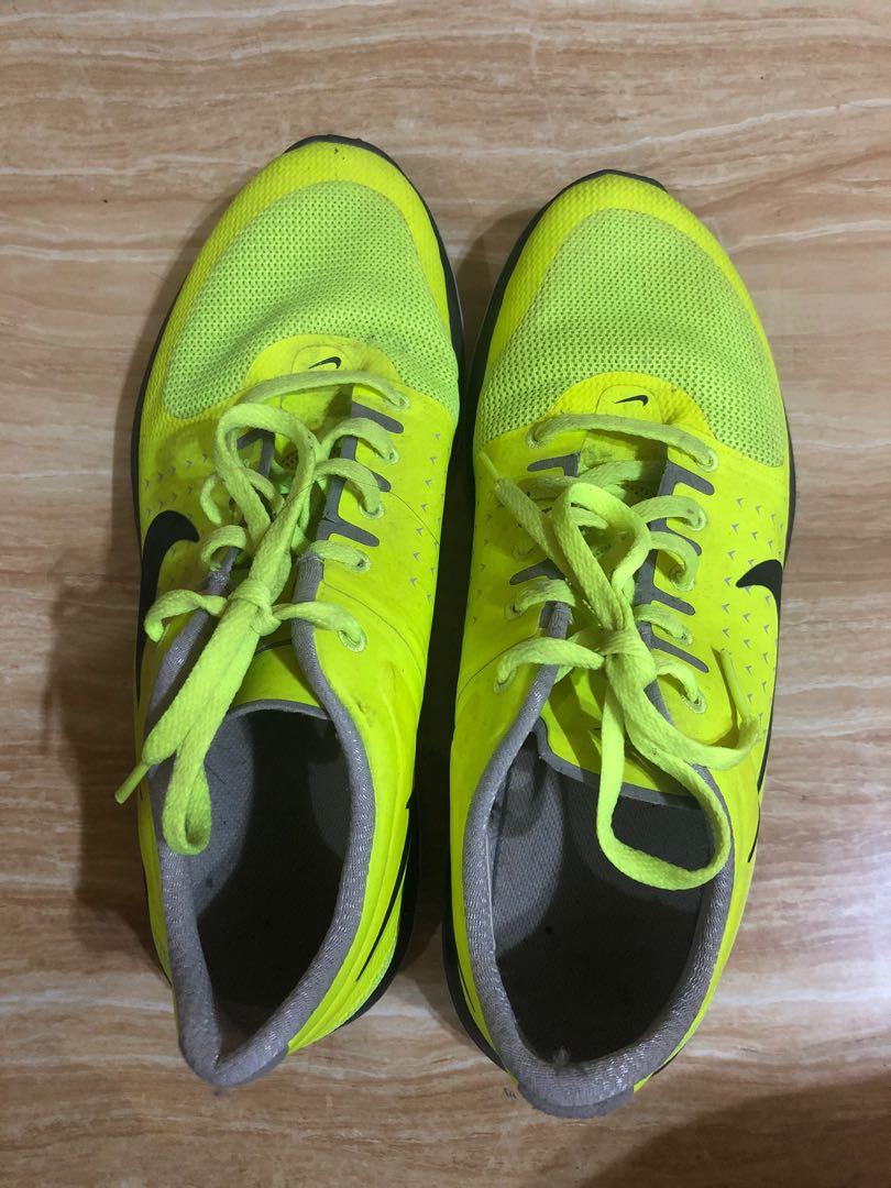 neon green athletic shoes