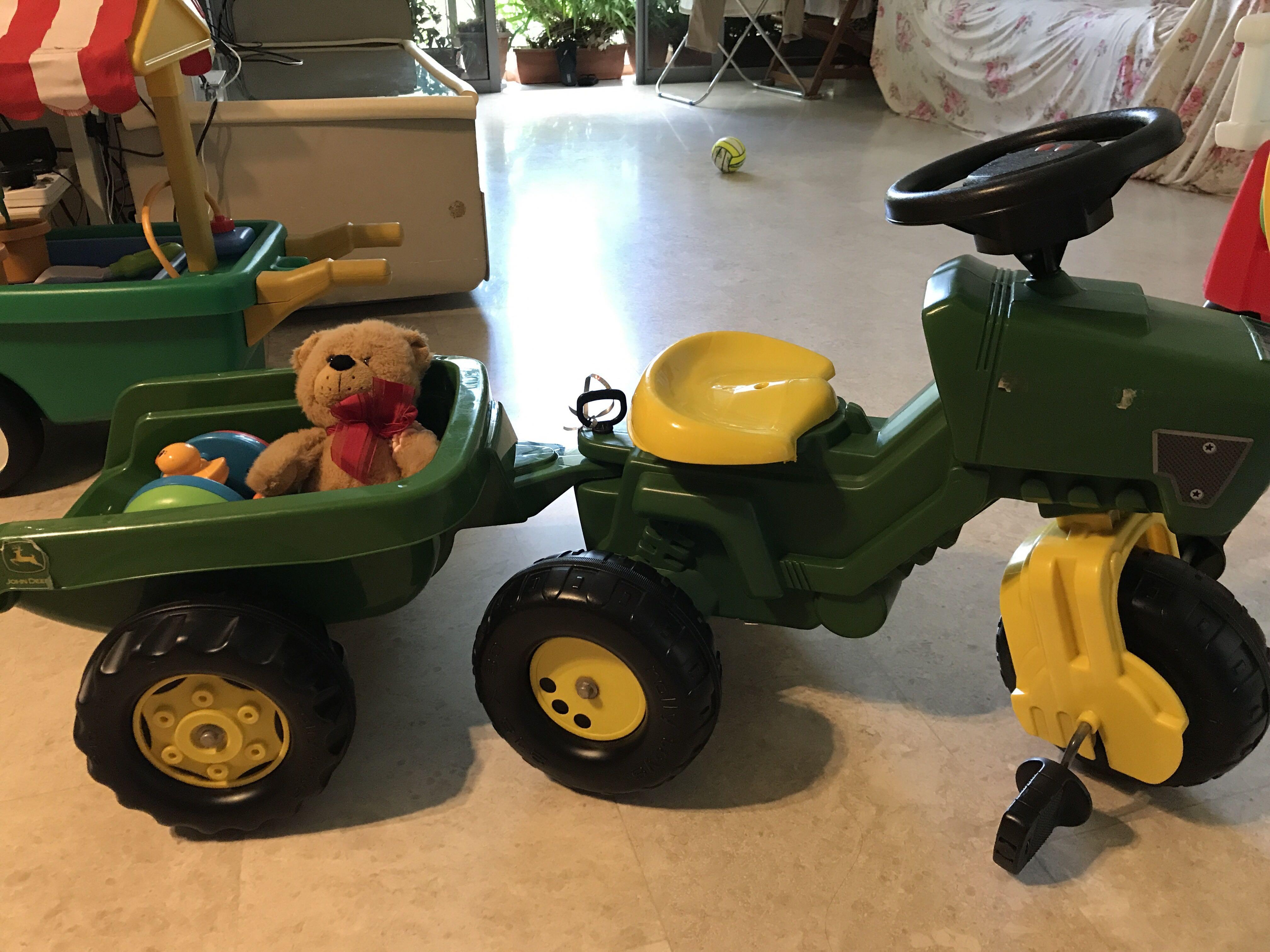 john deere tricycle with trailer