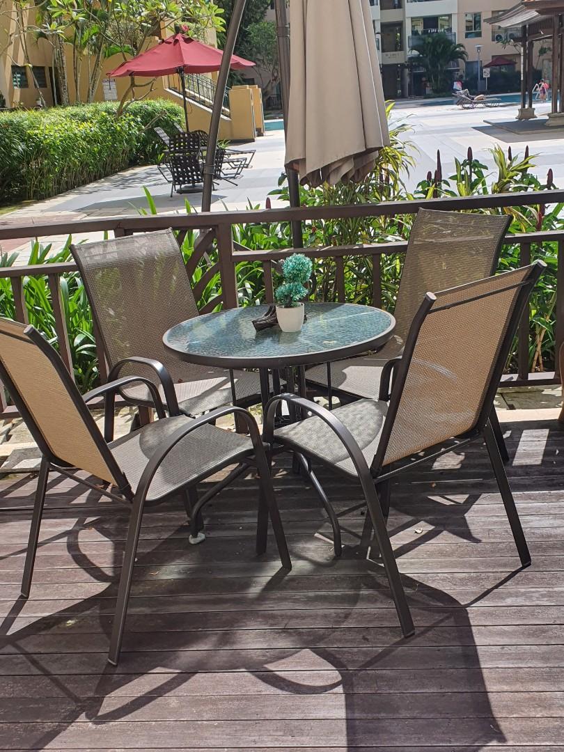 Outdoor Table Chair Umbrella Set Furniture Tables Chairs On