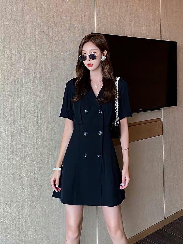 plus size blazer dress black