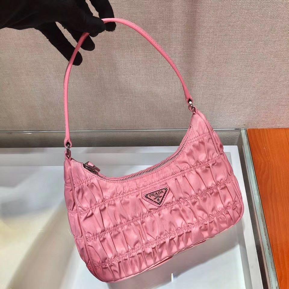 Prada Mini Bag Nylon and Saffiano Leather Pink in Nylon/Leather