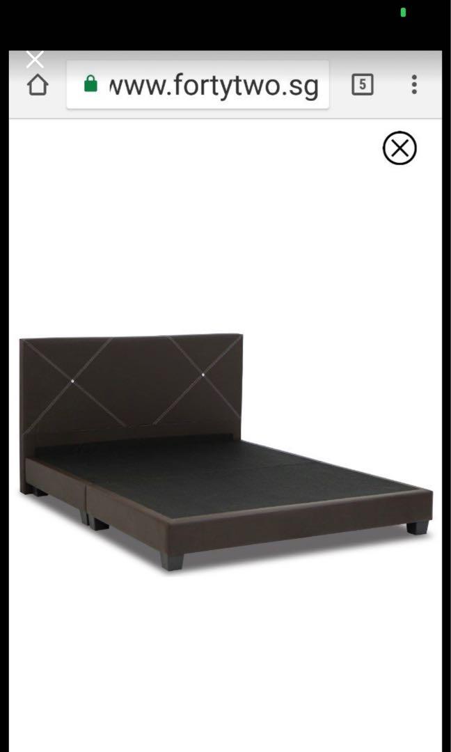 Used Frame Spring Bed Queen Bed Frame with Spring Mattress, Furniture & Home Living ...