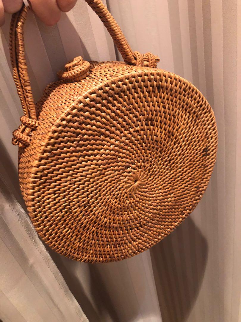 Rattan discount woven bag