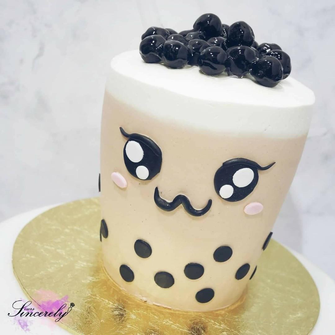 Real Bubble Tea Drink In A Cake Design 1 Food Drinks Homemade Bakes On Carousell