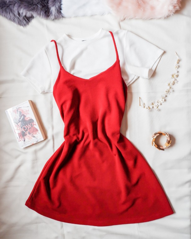 red dress with white