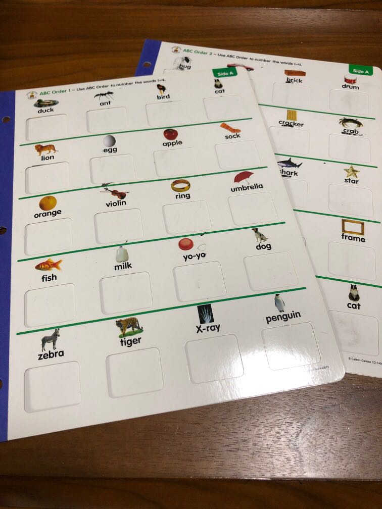 CarsonDellosa Rewritable ABC Order 1 & 2, Hobbies & Toys, Books