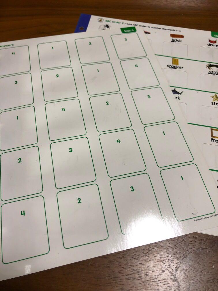 CarsonDellosa Rewritable ABC Order 1 & 2, Hobbies & Toys, Books