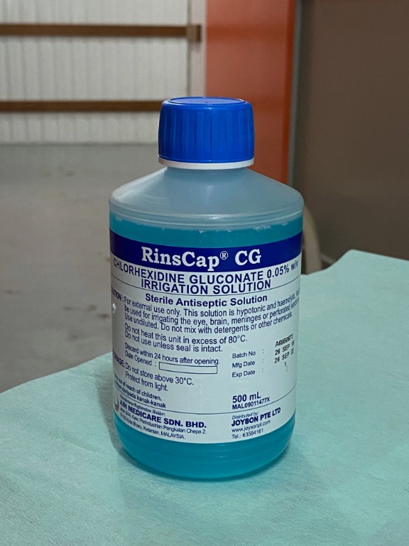 Rinscap cg chlorhexidine gluconate 0 05 w v irrigation solution 500ml