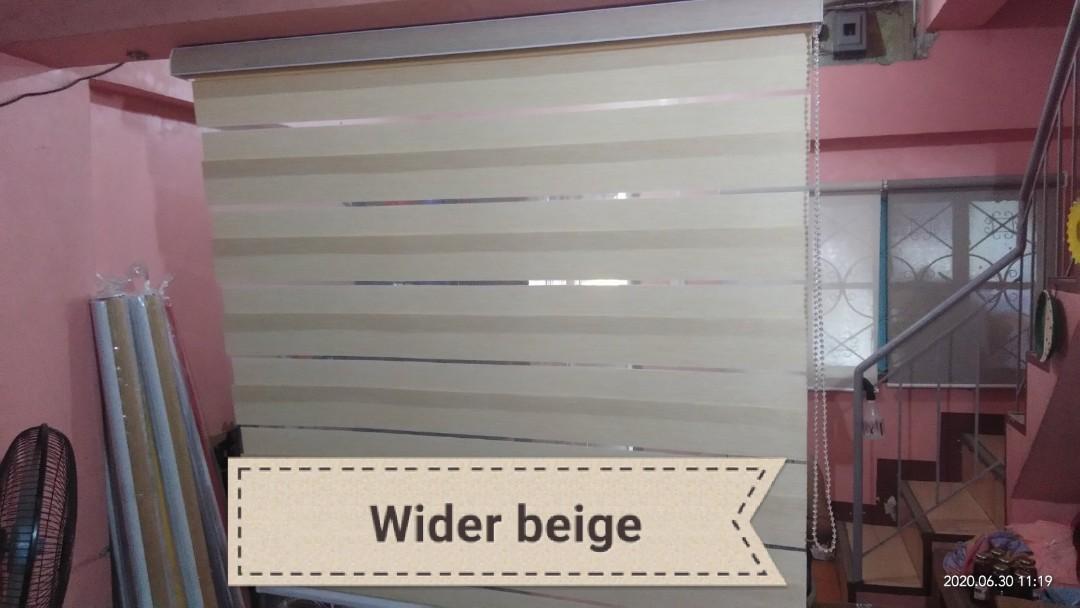Sale! Korean blinds (wider beige) (Category: Cleaning Tools & Supplies) located in Pasig City. Submitted by cool_finds (Listing ID 1018537667, Image 1). Description: selling new combi blinds for only P 1550, as is. details: size: 52in width; 54 in length color/shade: wider beige7 this is made from high quality materials from korea. complete with mechanism which are sturdy to last for many years. easy to install, easy to clean flaw: may maliit na 