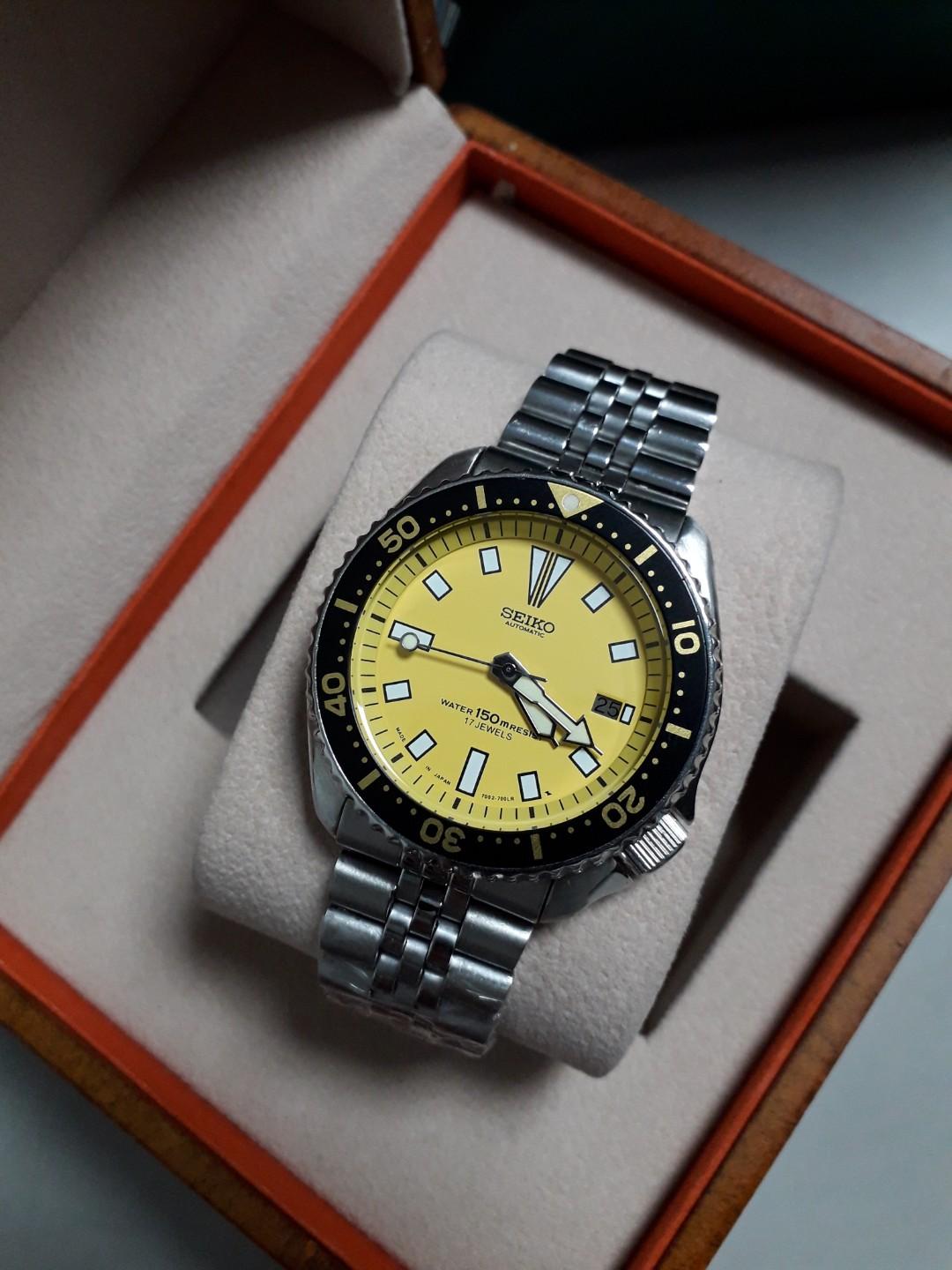 Seiko 7002 Yellow Dial Mod, Men's Fashion, Watches & Accessories, Watches  on Carousell