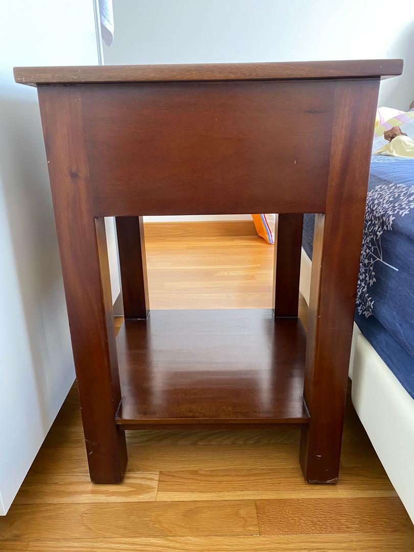 Side Table (Category: Tables & Sets) located in Singapore. Submitted by gospelsharing (Listing ID 1018331415, Image 3). Description: Preloved GENUINE MAHOGANY HARDWOOD 50x50x70cm, custom made with love without nails.