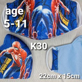 Spiderman kids mask size: 22cm x 15cm age 5-11