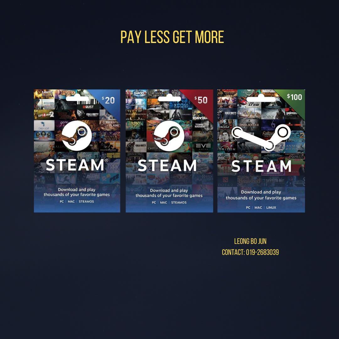 Steam Wallet Gift Card Usd 20 50 100 Tickets Vouchers Gift Cards Vouchers On Carousell