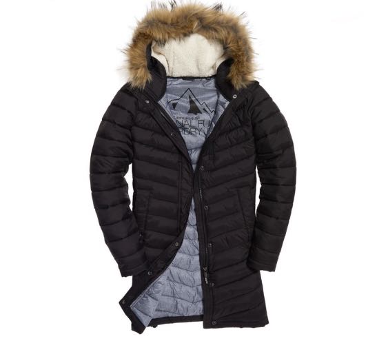 Chevron faux fur super fuji clearance jacket
