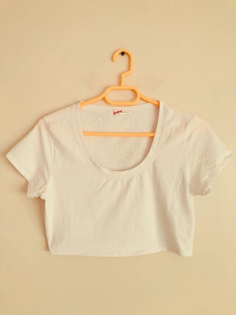 Supre White Crop Top Women S Fashion Clothes Tops On Carousell