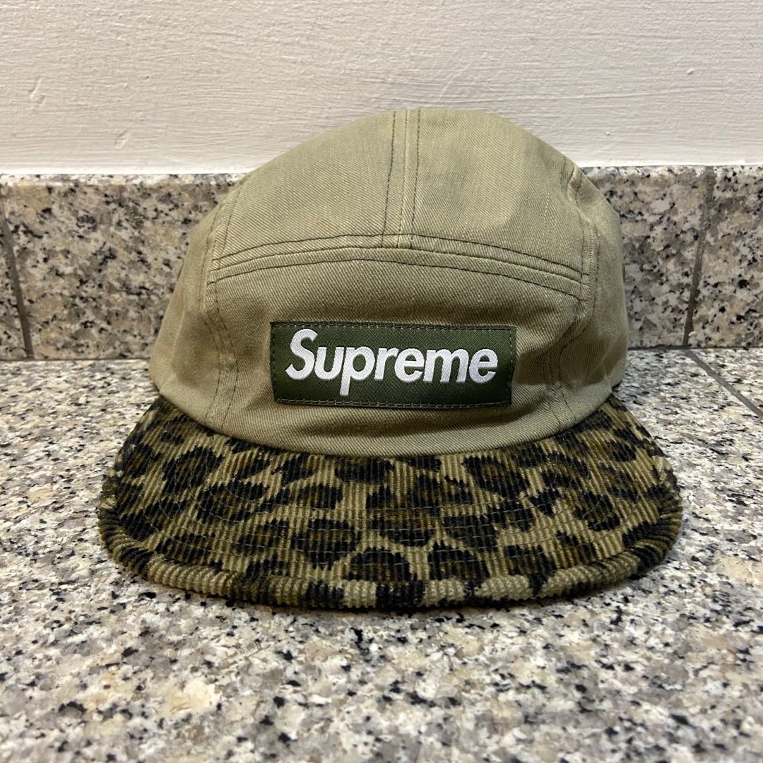 Supreme Safari Leopard Olive Green Camp Cap, Men's Fashion