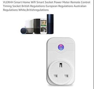 VLERHH Smart Home Wifi Smart Socket Power Meter Remote Control Timing Socket British Regulations European Regulations Australian Regulations White,Britishregulations