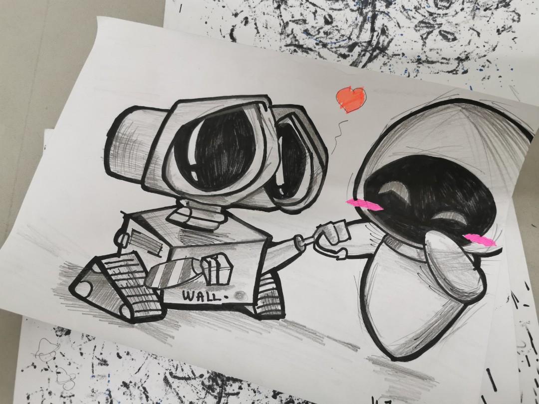 Wall E Eve Sketch Design Craft Artwork On Carousell