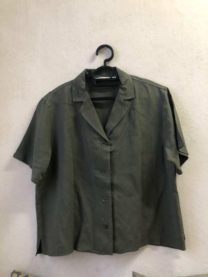 Women Linen Blend Open Collar Short Sleeve Women S Fashion Clothes Tops On Carousell