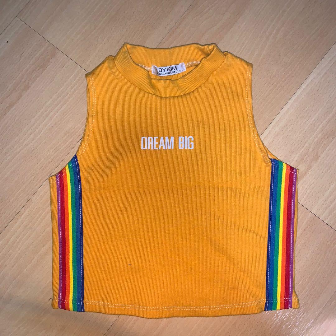 yellow crop vest
