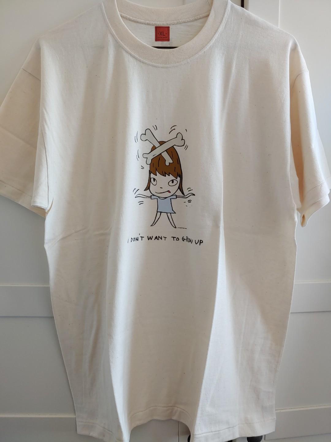Yoshitomo Nara 奈良美智米白色t-shirt Size XL, 興趣及遊戲, 手作