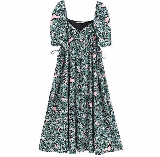 zara green maxi dress
