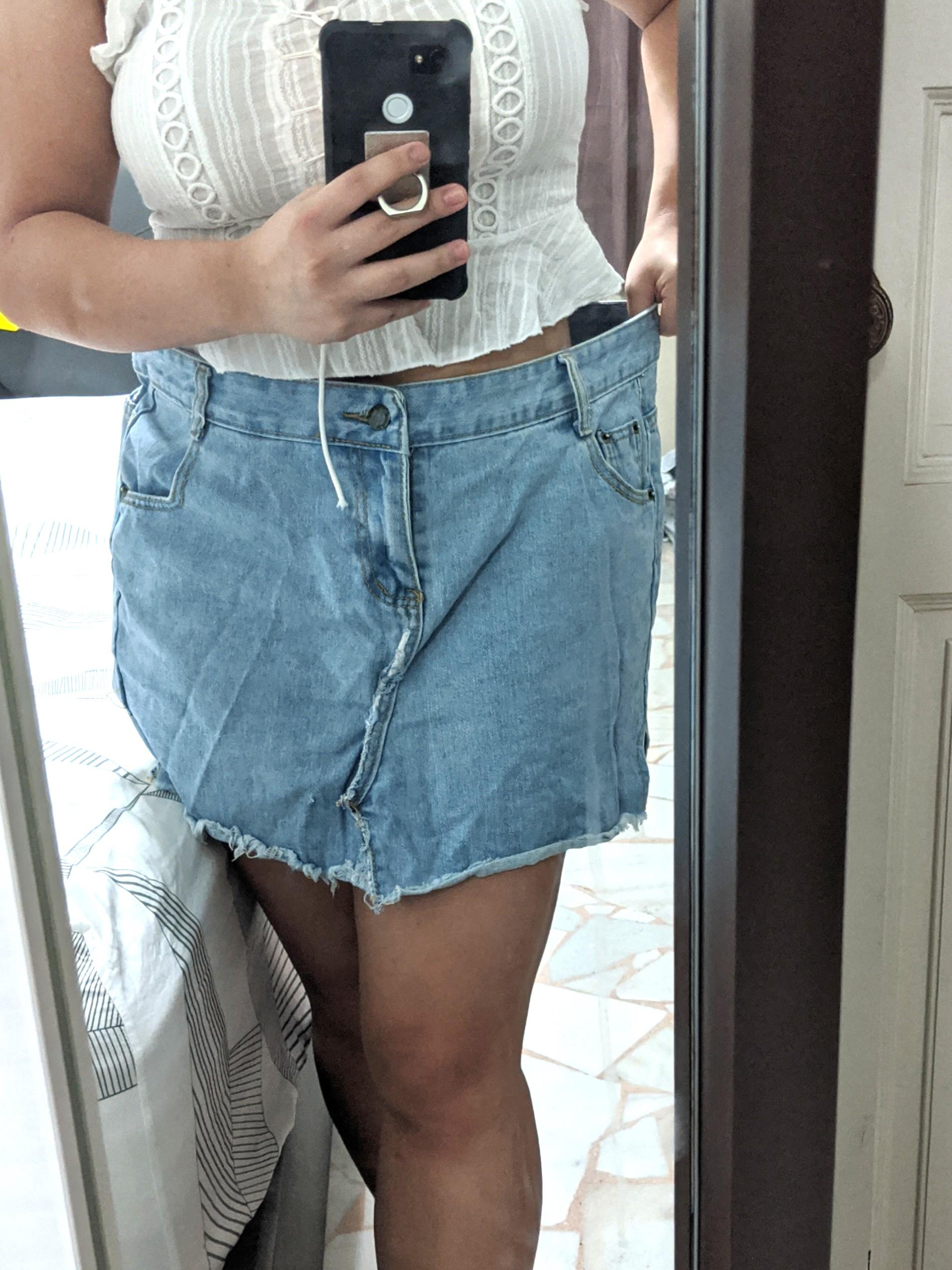 Blue denim skirt top 4xl