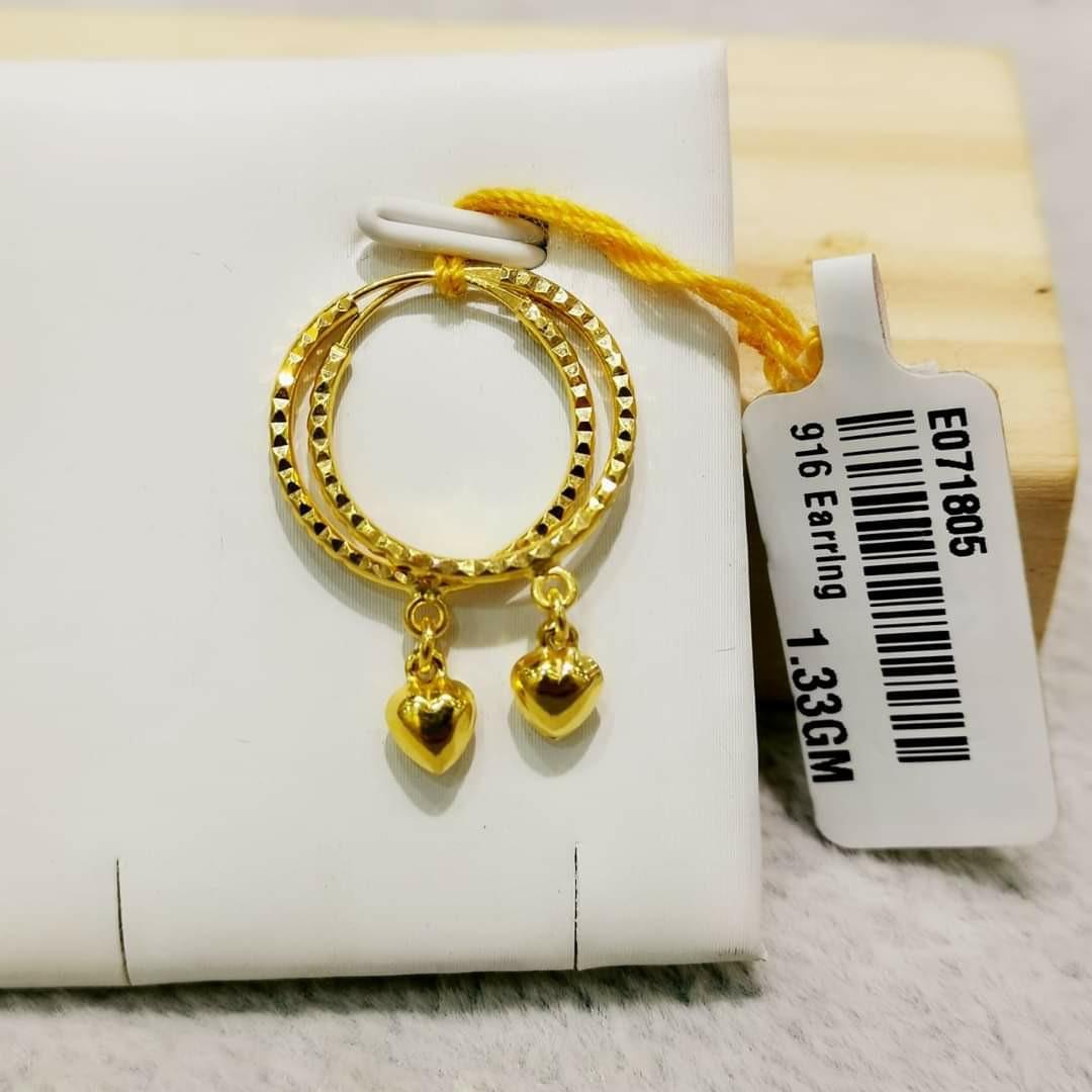 916 Gold Budget Dangling Earrings Sg Instock Women S Fashion Jewellery Earrings On Carousell