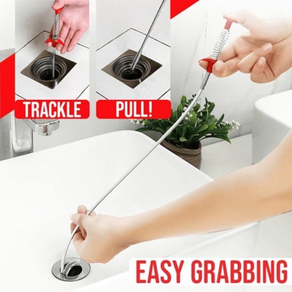 Flexible Drain Unclog Grabber Cleaning Tool Sink Hair Remover for