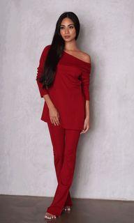 AISIQA Andrea Lounge Set – Deep Red