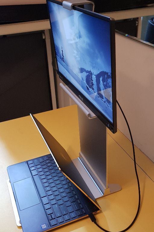 Asus Zenscreen MB16AC USB monitor + Elevate monitor stand, Computers