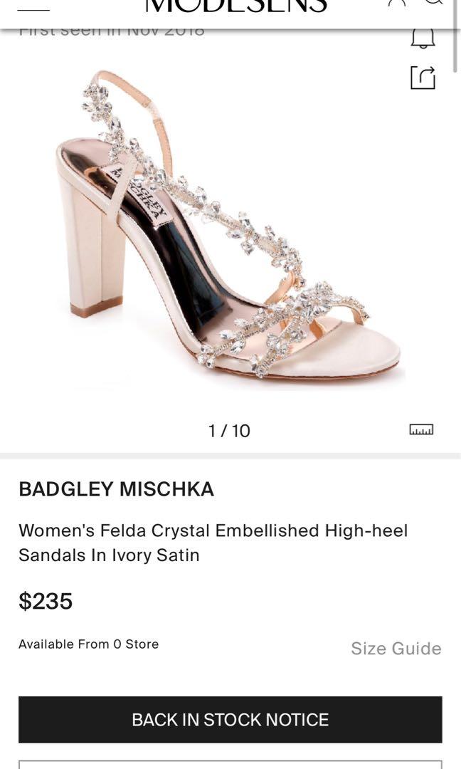 Badgley Mischka Felda Crystal Embellished High heel Sandals Women s Fashion Footwear Heels on Carousell