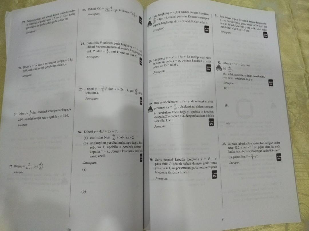 Bank Soalan Matematik Tambahan Tingkatan 4 Bm Version Books Stationery Books On Carousell