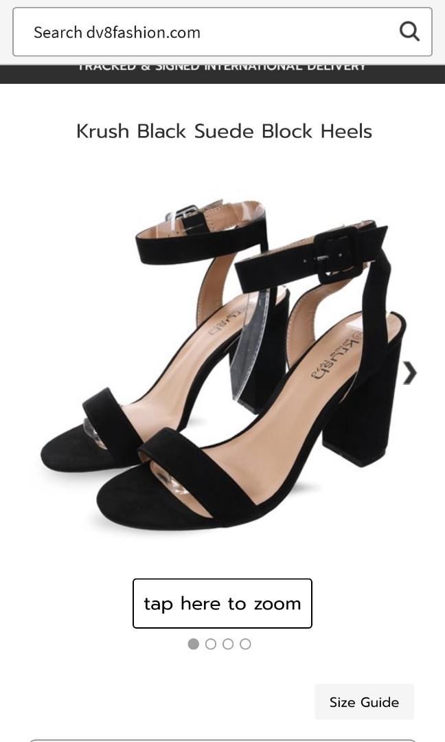 strappy suede block heels
