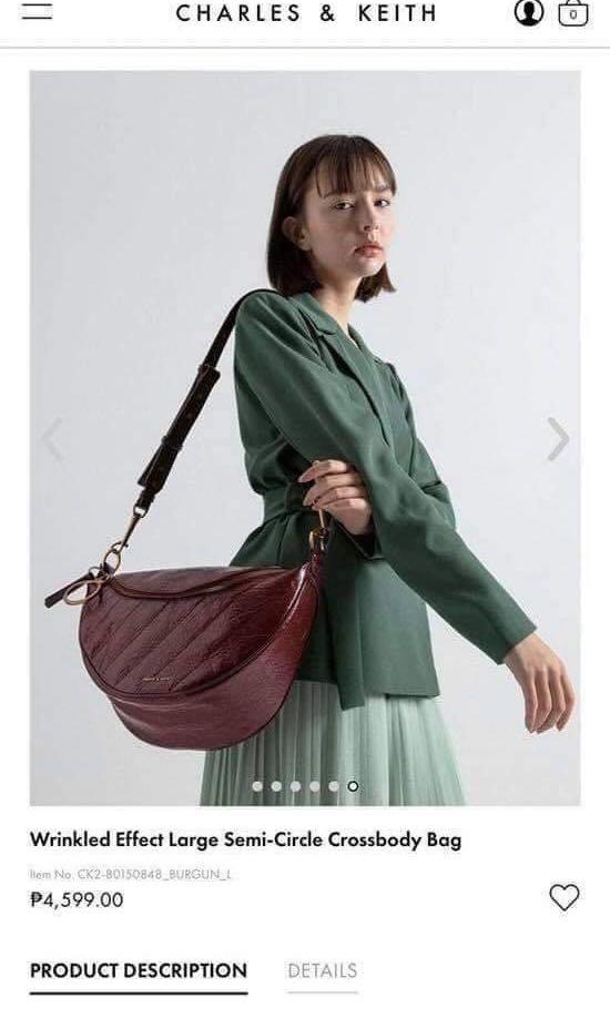 Charles and keith new arrivals semi circle crossbody bag