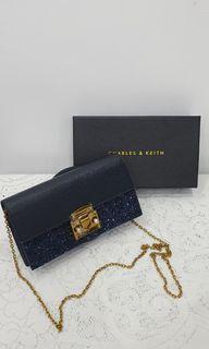 Charles &Keith Glittered Wallet Chain