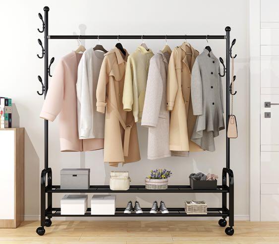 Clothes Hanger Rack With Shoe Shelf Unit Not Ikea Muji Furniture Others On Carousell