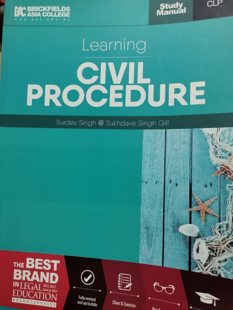 CLP Civil Procedure Study Manual BAC, Textbooks on Carousell