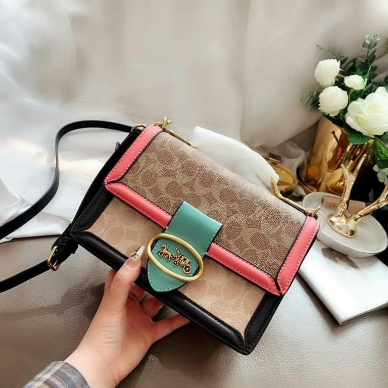 Coach riley top clearance handle 22 in colorblock
