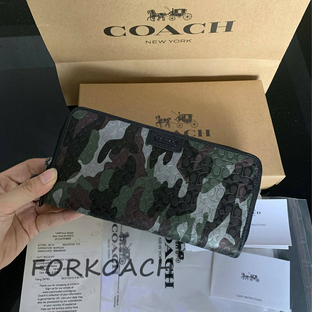 coach camouflage wallets