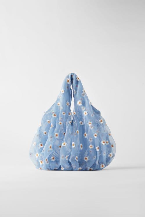 Daisy Mesh Reusable Bag Zara, Women&#39;s Fashion, Bags & Wallets, Handbags on Carousell