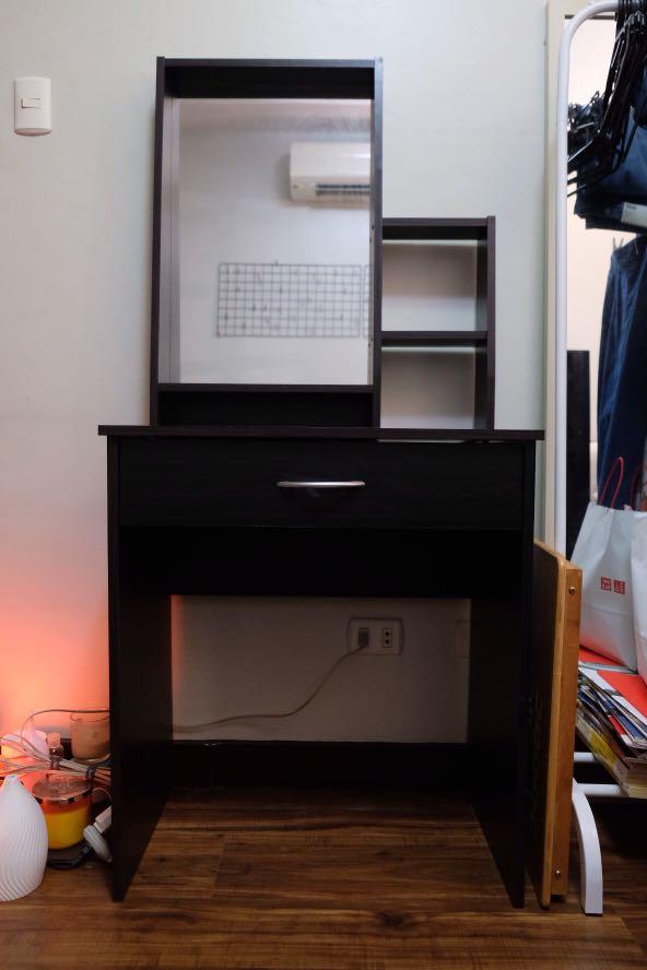 Dark Brown Vanity Desk Dressing Table Home Furniture Furniture Fixtures Tables Chairs On Carousell